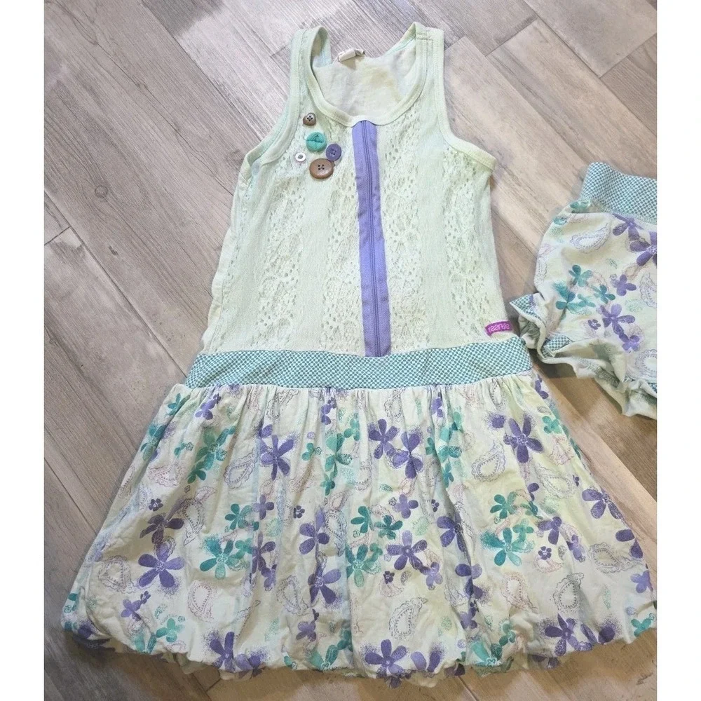 Naartjie Floral Girls Dress (L‎ 6)  And Short (M 5) Set  SEE SIZING